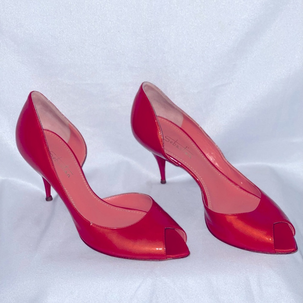 Sebastian Milano Cutaway Patent Heels